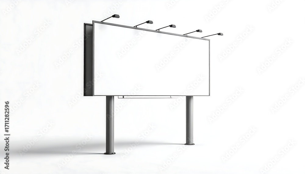Obraz premium Blank billboard on light gray metal supports