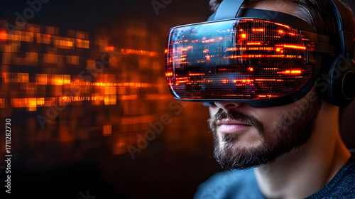 VR Headset Man Futuristic Illustration