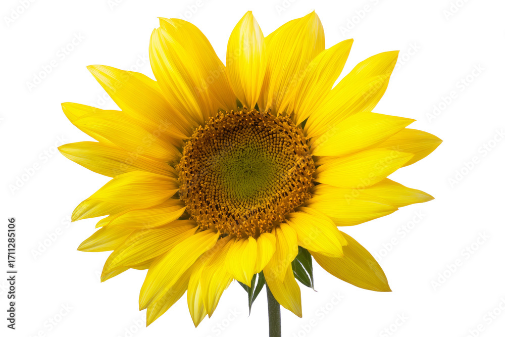 Fototapeta premium A yellow sunflower with a green center
