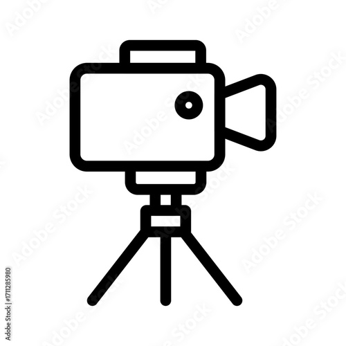 Camcorder on Tripod Line Icon of Tripods & Stabilizers Icon Set