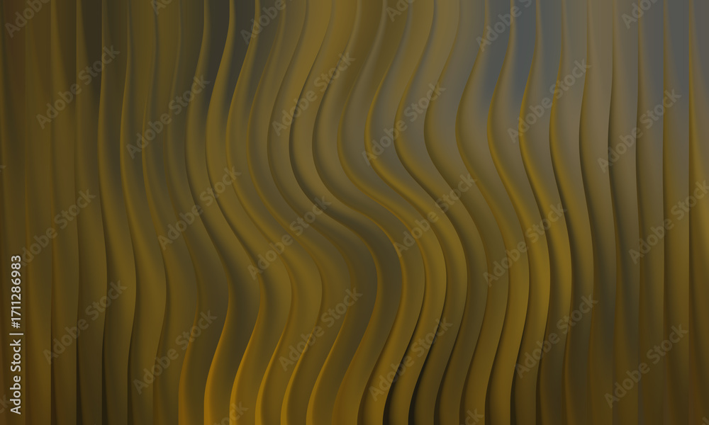 Fototapeta premium Abstract wavy vertical lines with golden and grey tones