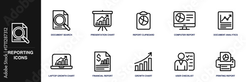 Reporting Line Icon Set