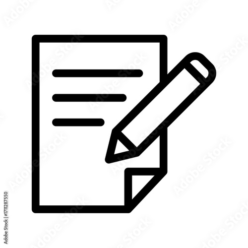 Writing in Speech Bubble Line Icon of Opinion Pieces Icon Set