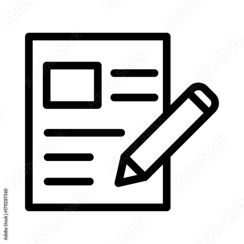 Published Opinion Article Line Icon of Opinion Pieces Icon Set