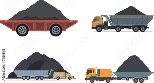 Set of mountain icons vector illustration on white background