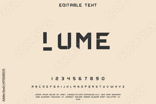 Retro alphabet and numbers with editable text placeholder
