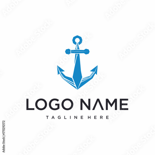 anchor logo vector design. creative logo