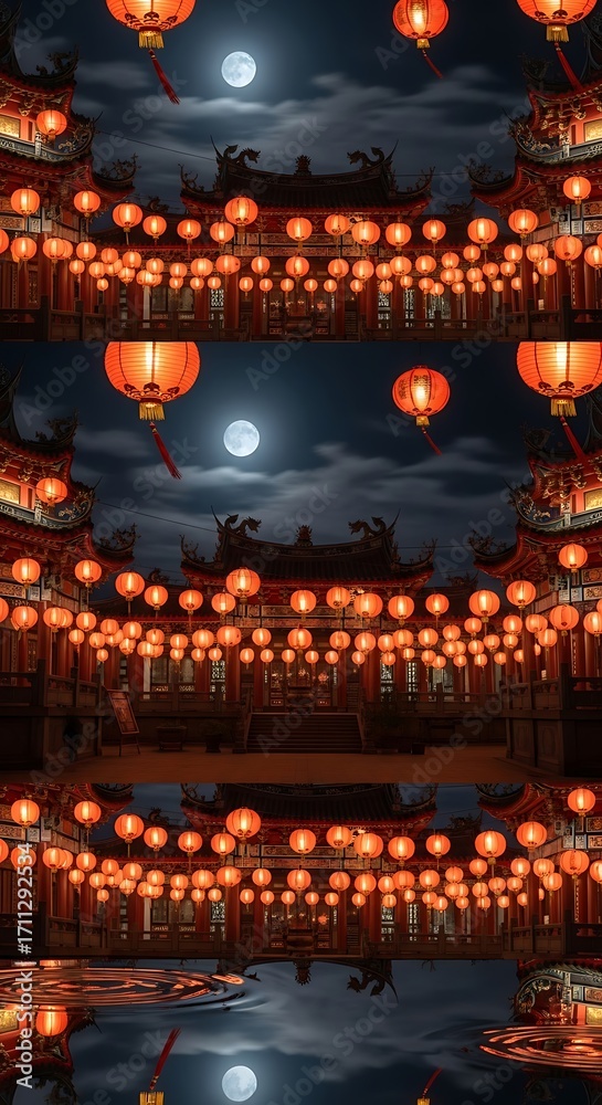 Obraz premium Chinese Lantern Festival Night Scene.