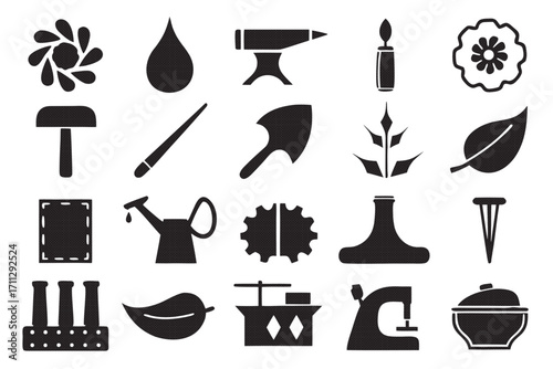 Collection of artistic and gardening icons