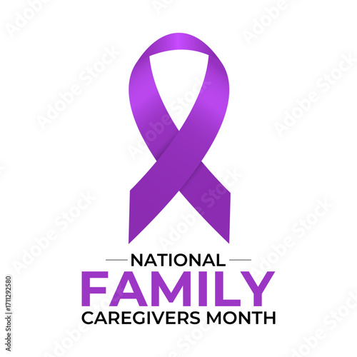 National Family Caregivers Month in November honors and supports family caregivers for their love, care, and dedication. Creating for web banner, cards, prints, social media, poster design. Vector eps