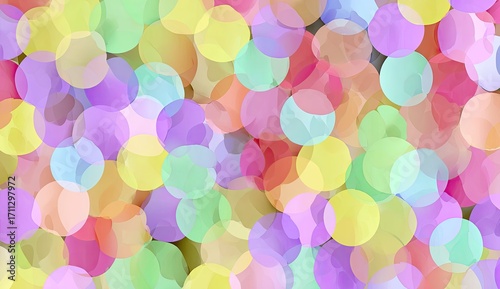 Abstract background of overlapping, pastel-colored circles