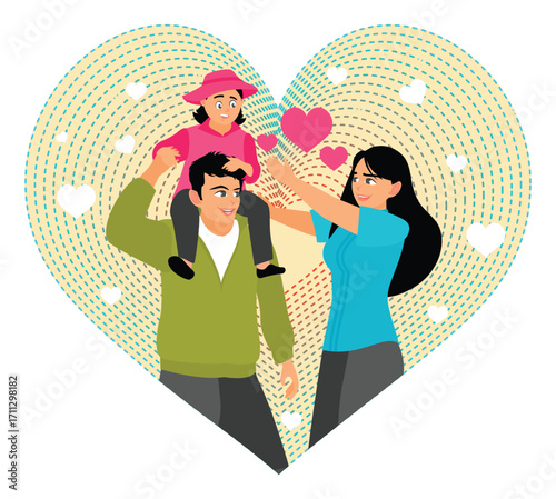 Sweet family concept. Happy warm together of father, mother and child.