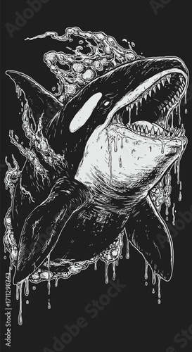 A Graphic Orca with Viscous Disturbing Details.