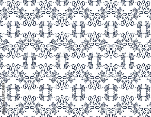 Floral Pattern: An elegant pattern of intertwining floral and foliage motifs, arranged in a symmetrical design, creating a sense of refinement and balance.