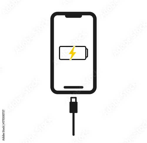 スマホの充電が切れたベクターイラスト