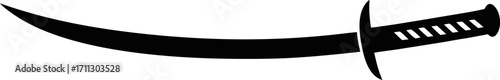 Katana Sword Silhouette Vector Illustration Black