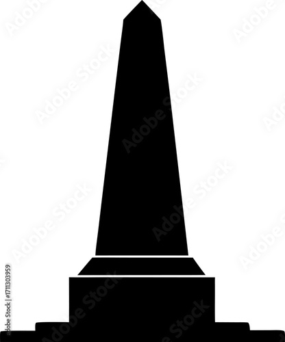 Obelisk Monument Silhouette Vector Illustration Black