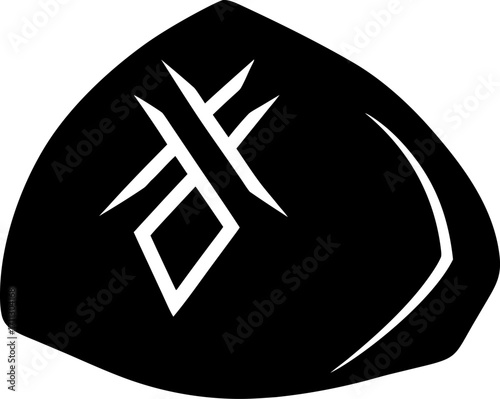 Rune Stone Silhouette Vector Illustration Black and White