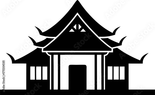 Traditional Vietnamese House Vector Illustration