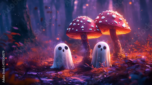 Adorable Halloween-themed background design, ideal for creating playful and festive backdrops or wallpapers.