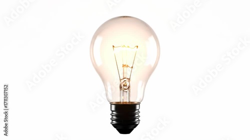 Vintage Glass Light Bulb Isolated on White Background for Decor