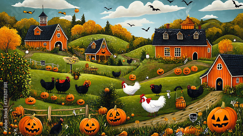 Adorable Halloween-themed background design, ideal for creating playful and festive backdrops or wallpapers.