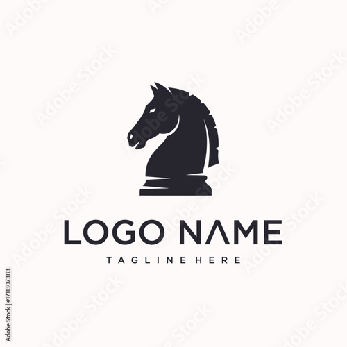 chess horse logo vector design. creative logo