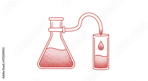 Illustration of a simple distillation apparatus for laboratory experiments.
