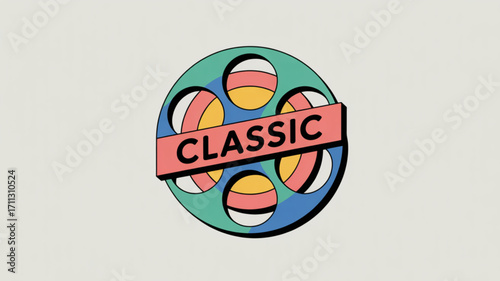 Classic film reel movies cinema vintage retro entertainment old fashioned motion picture show design vector