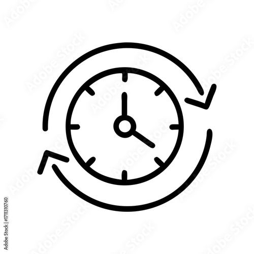 clock time outline icon
