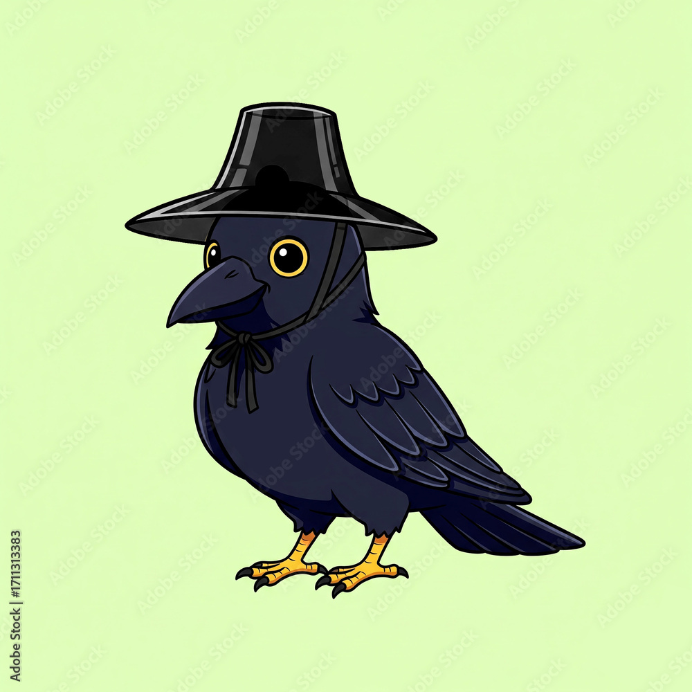 Fototapeta premium bird in a hat