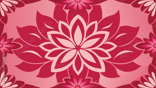 Floral pattern design with pink and red petals vector