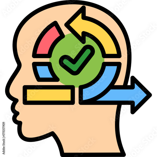Agile Mindset lineal color icon