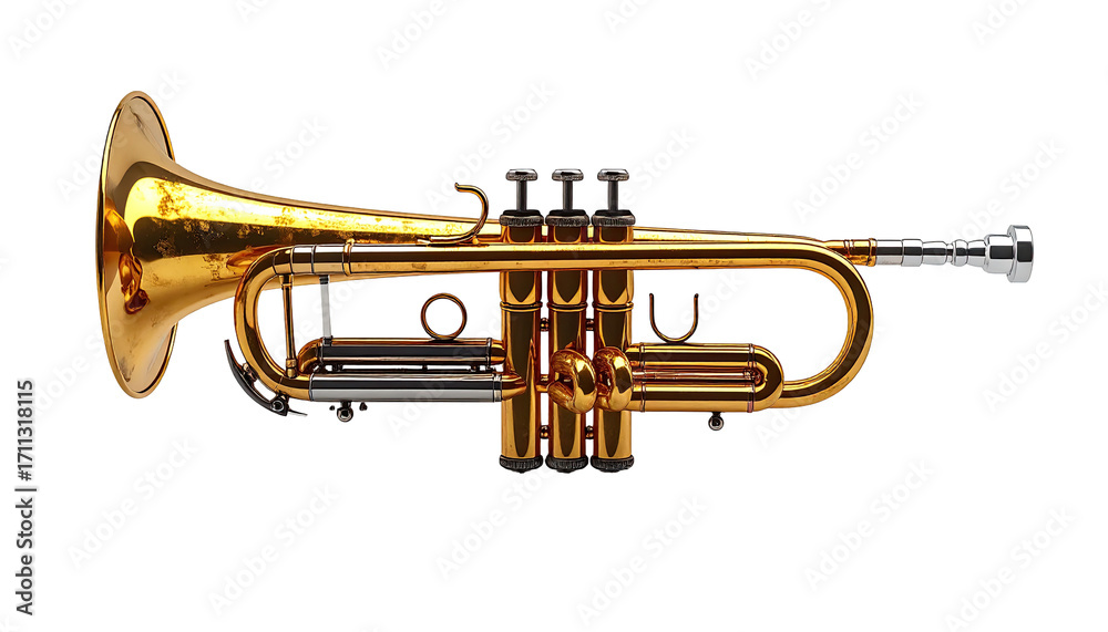 Fototapeta premium Golden Trumpet against black