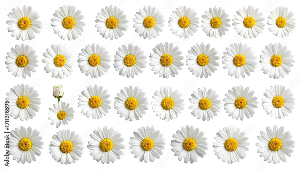 A grid pattern of daisies A grid pattern of daisies