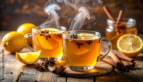 Steaming hot toddy beverage
