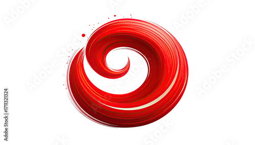 Abstract red swirl design on black background