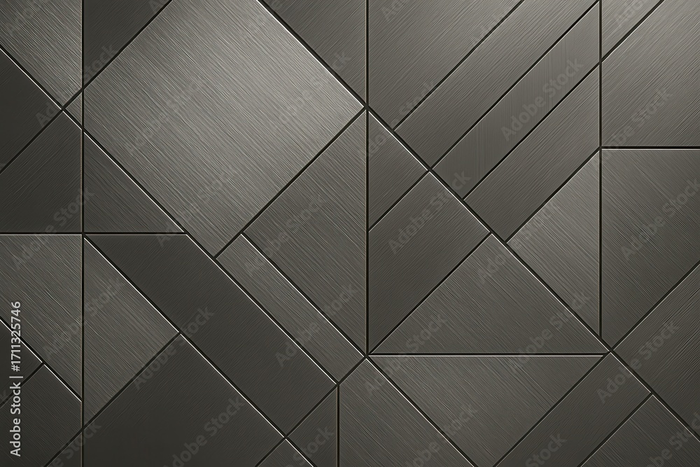 Obraz premium Brushed titanium surface with precision geometric patterns for high-tech industrial design applications
