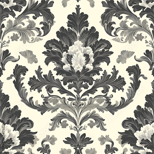 Floral or leaf pattern background suitable for wallpaper, fabric, or decorative design. Soft colors and natural style, ideal for digital and print use.