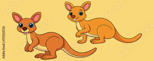 Cartoon Kangaroo Character – Cute Jumping Animal Illustration, Baby Kangaroo Cartoon Artwork, Funny Kids Safari Kangaroo, Friendly Kangaroo Wildlife Design, Cute Kangaroo Jump Pose, Cartoon Kangaroo A