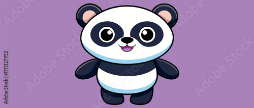 Cartoon Panda Character – Cute Bear Illustration, Funny Panda Drawing, Kids Zoo Animals Vector, Child Friendly Funny Panda, Baby Cartoon Panda Character, Wildlife Cartoon Bear Panda, Smiling Bear Pand