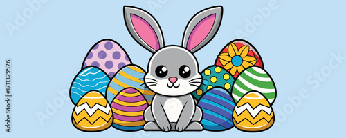 Cartoon Bunny Rabbit Illustration – Cute Funny Baby Bunny Characters, Kids Friendly Rabbit Clipart, Happy Bunny Animal Cartoon, Adorable Pet Bunny Illustration

