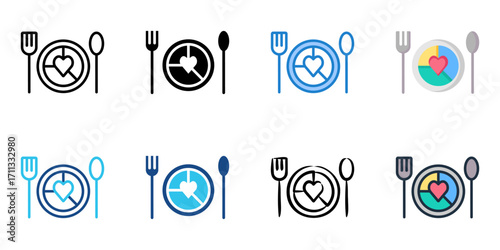 Balanced Plate icon set multiple style collection 
