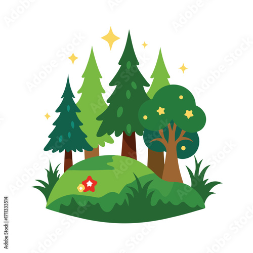 Enchanted Woodland White Background