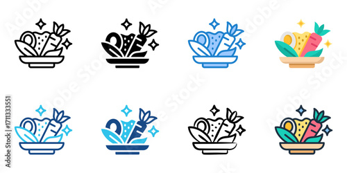 Clean Eating icon set multiple style collection 
