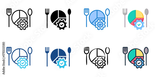 Portion Control icon set multiple style collection 
