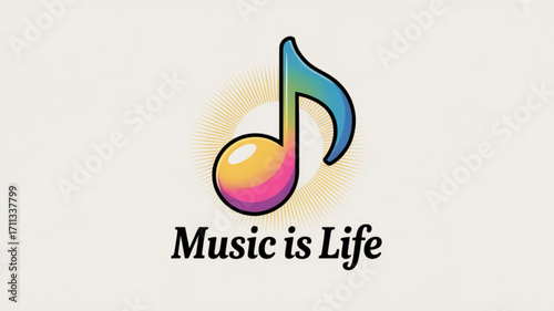 Download music note vector art illustration for musical design and graphic elements with colorful gradient 100