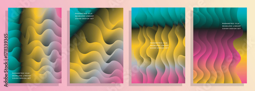 abstract colorful parametric pattern silk satin shape cover poster background, for cover, magazine, flyer, brochure, album, etc.