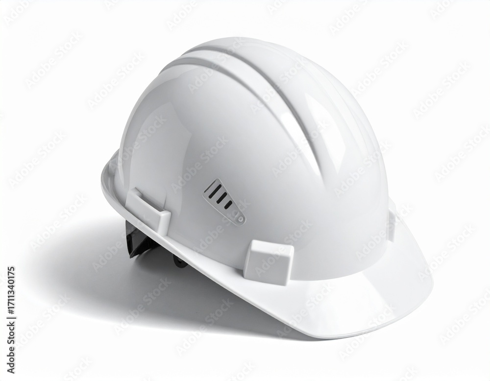 Fototapeta premium Generated image Construction tools, equipment - safety helmet on a white background without shadows
