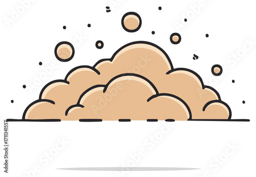 Cartoon dust cloud illustration of a smoke puff or explosion effect
